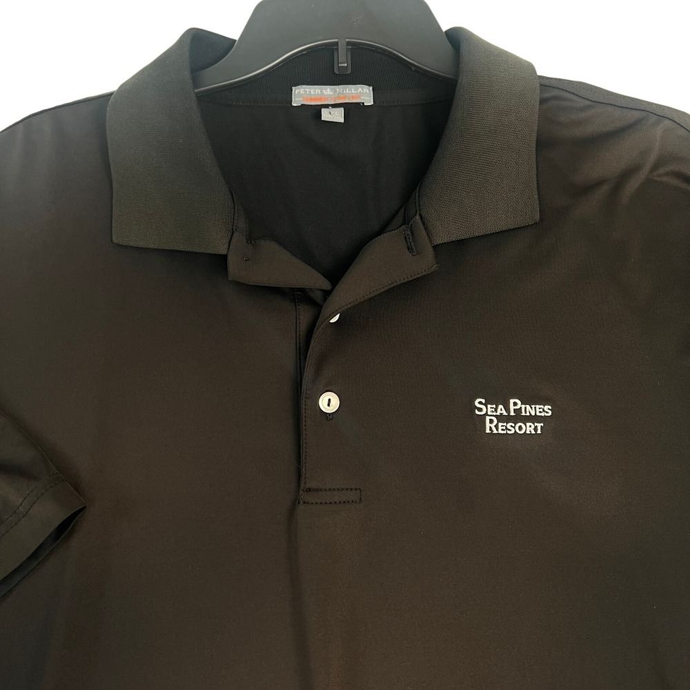 Peter Millar Summer Comfort Polo Mens XXL Black Sea Pines Harbour Town Golf